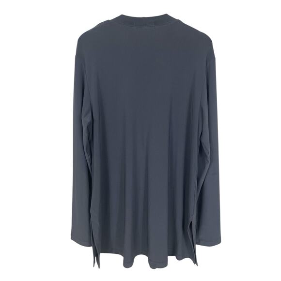 Sympli Button Front Stretch Jersey Long Sleeve Tunic Top Dark Gray Size 10 - Picture 8 of 13